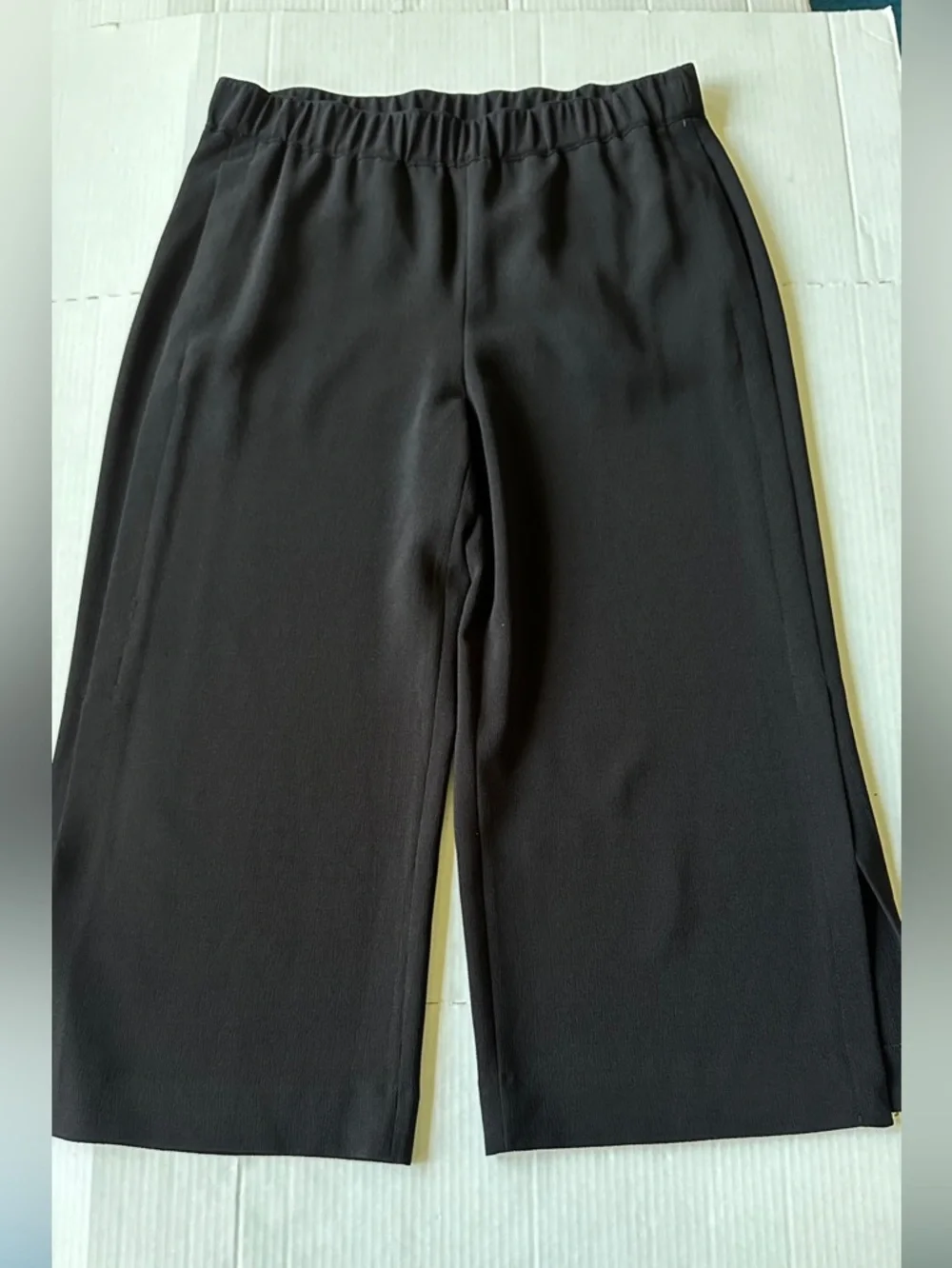 Wide‎ Leg Crop Pants Womens Side Slits Size 10 White House Black Market